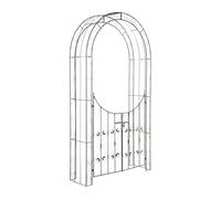 Arco de jardín con puerta sina metal verde antiguo 41.5x135x245 cm