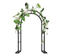 Arco de jardín de acero de 80 cm a 350 cm, arco de rosas de metal para plantas al aire libre, soporte para plantas trepadoras, arco de María, enrejado de jardín (negro, 300 x 40 x 220 cm)