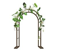 Arco de jardín de acero de 80 cm a 350 cm, arco de rosas de metal para plantas trepadoras, enrejado al aire libre, cenador de jardín marrón, soporta vides y flores (200 x 40 x 230 cm)