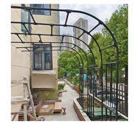 Arco de jardín de acero galvanizado montado en la pared para plantas trepadoras, resistente a la intemperie, perfecto para bodas y decoración al aire libre (ancho 240 x alto 240 cm)