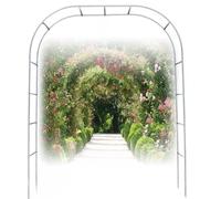 Arco de jardín de acero inoxidable, enrejado de entrada al aire libre para jardín y patio, protección solar y prevención de óxido, 3 m de ancho x 2,4 m de alto