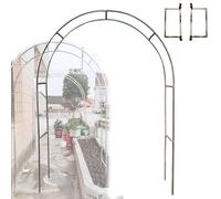 Arco de jardín de acero inoxidable, enrejado metálico de 2,4 m para bodas, ceremonias al aire libre y decoración de jardín, diseño elegante para eventos especiales