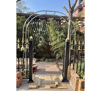 Arco de jardín de acero inoxidable para rosas, enrejado de metal, resistente a la intemperie, soporte para flores al aire libre, tamaño grande, 220 x 240 cm