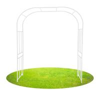 Arco de jardín de acero resistente con enrejado de rosas para plantas trepadoras al aire libre, patio, cenador, decoración de boda, 210 x 45 x 240 cm, color crema, soporte duradero para patio trasero
