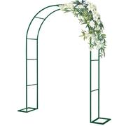 Arco de jardín de acero verde para uso en exteriores e interiores, 1,8 m x 2,2 m, arco de boda de metal para plantas trepadoras, perfecto para patios y jardines