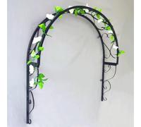 Arco de jardín de hierro forjado para plantas trepadoras de 47 pulgadas, enrejado semicircular decorativo de metal para puerta y pared, estructura de jardín al aire libre