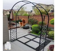 Arco De Jardín De Hierro Resistente, 6.6x8.2ft Trellis Antirroto Con Estructura En Rejilla,Fácil Montaje Para Plantas Trepadoras Rosas,4 Colores Arco De Boda Flores(Black,5.9ftx8.2ftx1.32ft)