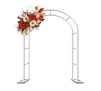 Arco de jardín de metal, 280 x 220 cm, blanco para plantas trepadoras, cenador resistente al aire libre, perfecto para bodas, jardinería vertical y decoración elegante al aire libre