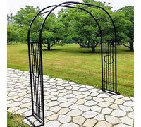 Arco de jardín de metal ajustable de 80 a 350 cm de ancho, enrejado de boda al aire libre, cenador redondo para pérgola para plantas trepadoras, marco de acero resistente