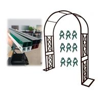 Arco de jardín de metal ajustable para plantas trepadoras, enrejado de árbol de rosas verdes, soporte estable para vides y flores, ancho 140-340 cm