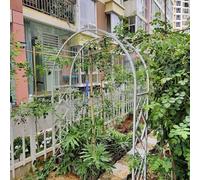 Arco de jardín de metal blanco - Enrejado de hierro ajustable de 2,6 m a 3,8 m para plantas trepadoras, cenador tubular resistente, ideal para decoración al aire libre para bodas, eventos y fiestas en