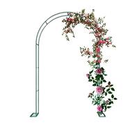 Arco de jardín de metal con diseño de enrejado para plantas trepadoras, resistente al calor, perfecto para patio, ceremonia de boda, par Det (verde, 2 m)