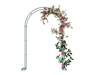Arco de jardín de metal con diseño de enrejado para plantas trepadoras, resistente al calor, perfecto para patio, ceremonia de boda, par Det (verde, 2 m)