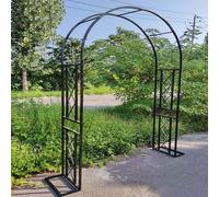 Arco de jardín de metal de 140 a 340 cm, enrejado de arco de rosas para enredaderas y plantas trepadoras, decoración al aire libre para fiestas y eventos (negro, 220 x 230 x 40 cm)