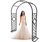 Arco de jardín de metal de 140 cm a 380 cm, enrejado de rosas resistente para plantas trepadoras, cenador de boda al aire libre, toldo Maria Fête, 270 cm de altura, elegante acabado negro