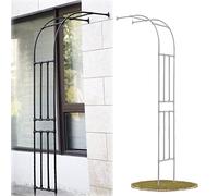 Arco de jardín de metal de 240 cm / 94in, enrejado de boda color crema para rosas trepadoras y plantas, estructura de soporte resistente a la intemperie (180 x 240 cm / 5.9x7.9ft)