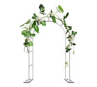 Arco de jardín de metal de 80 a 350 cm de ancho, pérgola redonda para plantas trepadoras y vides, cenador de acero blanco (160 x 40 x 220 cm) y elegante decoración al aire libre