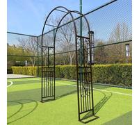Arco de jardín de metal de bronce de 140 x 40 x 230 cm, arco de boda para patio, camino y plantas, resistente a la corrosión, fácil montaje, no requiere herramientas