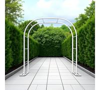 Arco de jardín de metal galvanizado Heavy Du 220/230 cm, arco de boda para plantas trepadoras, decoración de patio trasero, par Det (blanco, 140 x 230 cm)