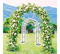 Arco de jardín de metal grande de 1,2 m a 3 m, tubo galvanizado a prueba de óxido, para boda, arco, soporte perfecto para decoración al aire libre, ancho lateral de 40 cm
