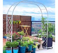 Arco de jardín de metal grande de 1,4 m a 3,4 m, árbol de rosas blancas para plantas trepadoras, decoración de jardín al aire libre, soporte perfecto para bodas y patios