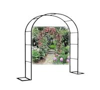 Arco de jardín de metal negro, enrejado de 140 x 220 cm para plantas trepadoras, rosas, bodas al aire libre y decoración de jardín, soporte duradero para un elegante diseño de paisaje.