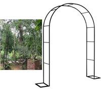 Arco de jardín de metal para plantas trepadoras, 1,2 m, 1,4 m, 1,8 m, decoración al aire libre para rosas, enrejado de 3,5 m de ancho x 2,2 m de alto, diseño negro duradero