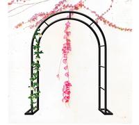 Arco de jardín de metal para plantas trepadoras, 120 x 220 cm, arco decorativo de globos para exteriores (color negro), perfecto para decoración de jardín y soporte de plantas