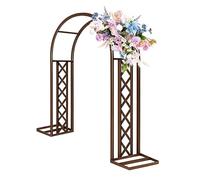 Arco de jardín de metal para plantas trepadoras, 260 cm, soporte para rosas, flores, patio, patio, boda, color blanco