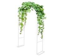 Arco de jardín de metal para plantas trepadoras, cenador de boda al aire libre, enrejado Pera - Altura ajustable de 200 cm a 220 cm, ancho de 80 cm a 350 cm, color blanco y diseño