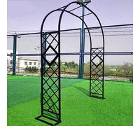 Arco de jardín de metal para plantas trepadoras, elegante enrejado al aire libre para bodas y eventos, cenador negro para rosas, 299,7 cm de largo x 231,1 cm de alto, complemento decorativo perfecto