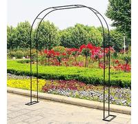 Arco de jardín de metal para plantas trepadoras, resistente a la intemperie, marco de rosas, 1,4 m de ancho x 2,3 m de alto, arco de vid para decoración de jardín, color blanco, perfecto para rosas y