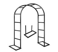 Arco de jardín de metal para rosas trepadoras de 1,2 a 3,5 m, enrejado resistente a la intemperie, soporte de arbusto de rosas grande, elegante decoración al aire libre (ancho 120 x alto 220 cm)