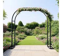 Arco de jardín de metal para rosas y plantas, ajustable, 120 x 240 cm, para uso en exteriores e interiores, verde, 280 x 250 x 40 cm