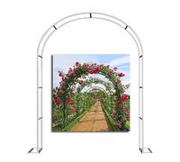 Arco de jardín de metal pesado - Arco de boda de rosa blanca resistente a la intemperie y al óxido para eventos en interiores y exteriores, tamaño: 350 x 220 cm