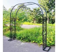 Arco de jardín de metal pesado - Enrejado inoxidable para plantas trepadoras y rosas, ajustable 140-340 cm, ideal para entradas de jardín y decoración al aire libre (negro, 340 x 230 x 40 cm)