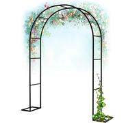 Arco de jardín de metal pesado para plantas trepadoras, enrejado de rosas de 120-350 cm de ancho, resistente a la intemperie, cenador de boda negro, perfecto para decoración de jardín al aire libre.