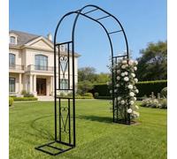 Arco de jardín de metal resistente a la intemperie, enrejado de soporte de plantas resistente para caminos, múltiples anchos, fácil montaje, negro, 180 x 40 x 230 cm, perfecto para jardines del Reino