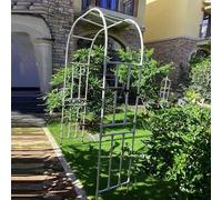 Arco de jardín de metal, resistente a la intemperie, soporte para plantas trepadoras para patio al aire libre, árbol de enrejado blanco, 320 x 240 cm, ideal para flores y vides