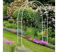 Arco de jardín de metal resistente con base extraíble, ajustable de 120 a 350 cm, ideal para soporte de rosas y flores, perfecto para exteriores y enrejado de plantas