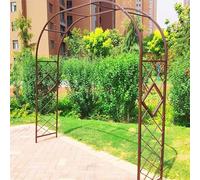 Arco de jardín de metal resistente con enrejado ajustable de 140 a 340 cm, para rosas y vides al aire libre, para caminos y entradas, soporte Tubu, marrón, L240