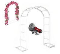 Arco de jardín de metal resistente de 2,4 m de ancho, enrejado para plantas trepadoras y rosas, soporte resistente para bodas y eventos (140 x 230 cm)