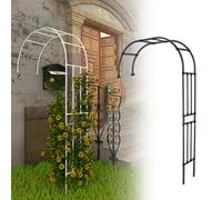 Arco de jardín de metal resistente, enrejado decorativo de medio lado para escalar rosas y vides, estructura de soporte de planta de acero galvanizado duradero, telón de fondo de montaje fácil para ev