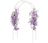Arco de jardín de metal resistente, enrejado resistente al óxido para vides y clemátides, soporte ancho para rosas, elegante decoración de color negro, verde y crema, 160 cm x 220 cm