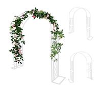 Arco de jardín de metal resistente para plantas trepadoras, 220 cm de ancho x 230 cm de alto, enrejado de rosas, entrada al aire libre, ideal para vides y flores (marrón)