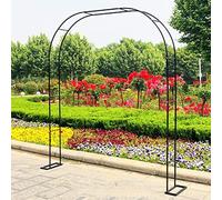 Arco de jardín de metal resistente para plantas trepadoras, 280 cm de ancho x 240 cm de alto, cenador de hierro duradero para decoración al aire libre, perfecto para vides y flores