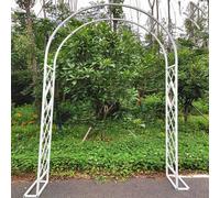 Arco de jardín de metal resistente para plantas trepadoras, ancho 140-340 cm, soporte, cenador decorativo, blanco, perfecto para jardinería vertical, mejoras de paisaje al aire libre