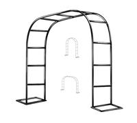 Arco de jardín de metal resistente para plantas trepadoras, ancho ajustable de 80 a 400 cm, enrejado de cenador de boda para ceremonias al aire libre, decoración de jardín resistente y elegante (200 x