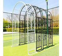 Arco de jardín de metal resistente para plantas trepadoras, arcos de rosas, enrejado, arco, boda, 140-340 cm, soporte para jardín par patio, entrada, 1 pieza (negro, 300 x 230 x 4)