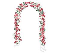 Arco de jardín de metal resistente para plantas trepadoras de 1,80 m, 3 m, ajustable, color crema, perfecto para patio al aire libre, patio y decoración de boda (2,20 x 2,50 m)